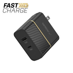 Dual Fast Charge Wall Charger USB-C 30W (18W PD + USB-A 12W) Black