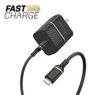 Premium Fast Charge Power Delivery Wall Charger GaN w/USB-C 3.3ft Black