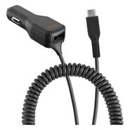 Car Charger USB-C 4A with Extra USB Cable Black