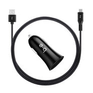 Car Charger 2.4A with USB-C Cable Black