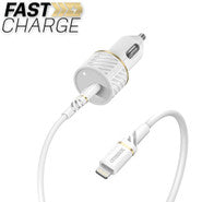 Fast Charge PD Car Charger USB-C 20W w/Lightning Cable 3.3 ft Cloud Dust (White)