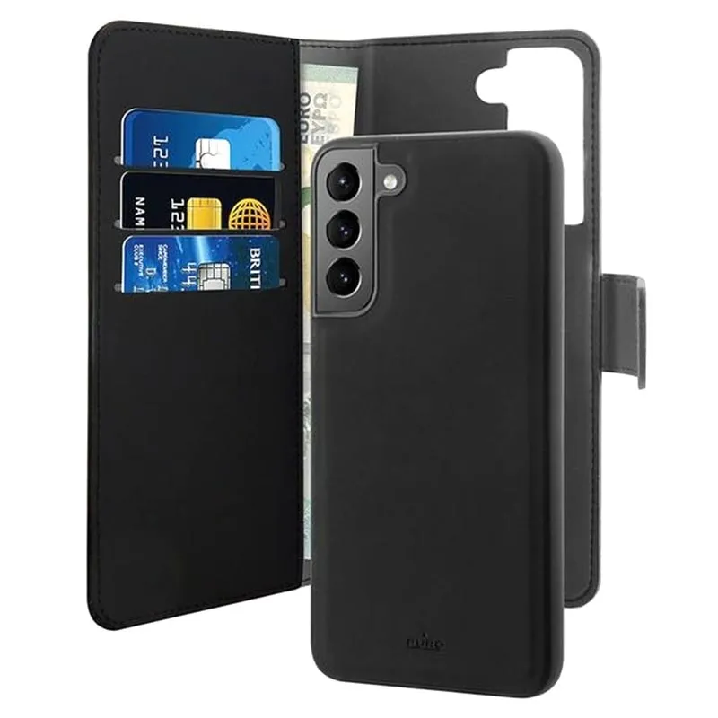 2 in 1 Folio Case Black for Samsung Galaxy S22plus