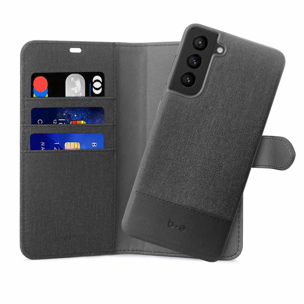 2 in 1 Folio Case Gray-Black for Samsung Galaxy S21 FE