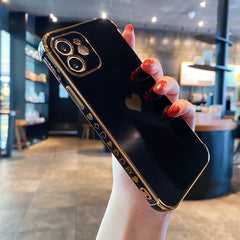 Soft Electroplated Love Heart Phone Case For iPhone 11 12 Pro Max XS X XR 7 8 Plus Mini SE 2020 Shockproof Bumper Back Cover