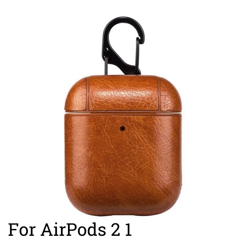 Protective Bag Leather Sleeve Cover Case Storage Earphone Portable For Apple AirPods Charging Box Case For AirPods Pro With Hook