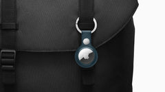 AirTag Leather Key Ring Midnight