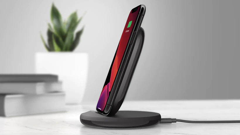 BOOSTCHARGE 15W Wireless Charging Stand + QC 3.0 24W Wall Charger Black