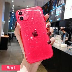 Glitter Fluorescent Colors Phone Cases On For iphone 12 11 Pro Max Mini XR X XS Max 6 6S 7 8 Plus 7Plus SE Soft TPU Cover