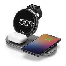 Compact Alarm Clock with Qi Wireless Fast Charging