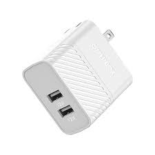 Dual USB 12W Premium Wall Charger with Lightning Cable 4ft White