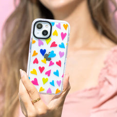 Elita Clear Print AOP Hearts Case Bright Multi Color for iPhone 14/13