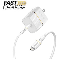 Lightning to USB-C Fast Charge 20W Wall and Car Charging Kit White