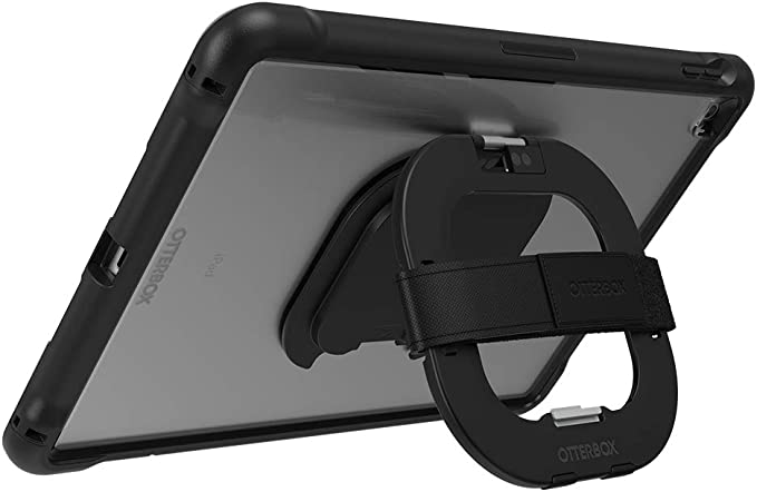 UnlimitEd Case with Kickstand/Strap/Screen Pro Pack BULK (Polybag Packaging) Clear/Black for  iPad 10.2 2021 9th Gen/10.2 2020 8th Gen/iPad 10.2 2019