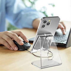 Smartech Acrylic Cell Phone Stand, Office Phone Holder, Office Desk Accessories Clear Phone Stand , Compatible with 4-10'' Phone 13 Pro Max , Android Smartphone, Office Supplies