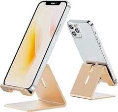 Smartech Gold Desk Phone Stand. Desk Cell Phone Holder for Office, Home, Bed, School. Cute Desk iPhone Holder. Handable Desktop Tablet Holder Stand. Metal Desktop Stand for Small Tablets, iPad Mini.